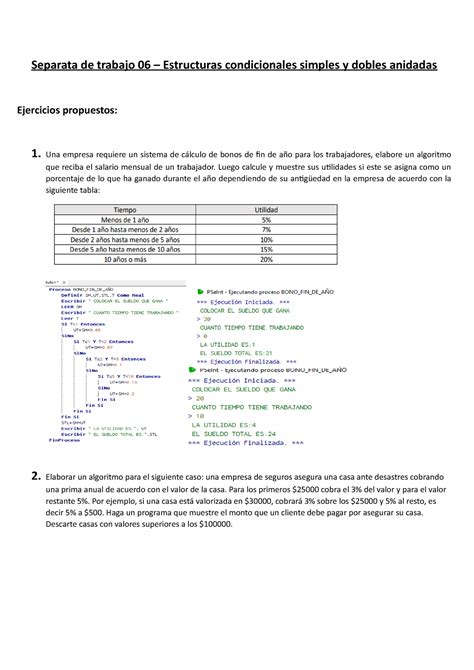 Tarea De Algoritmo Semana Separata De Trabajo Estructuras