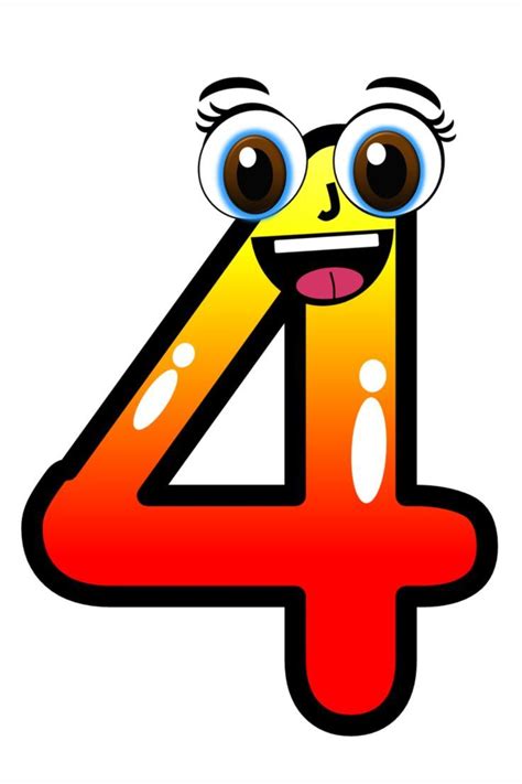 Number 4 Clip Art With Face Cute Number Four Clip Arts For Modules And Activity Sheets Easy