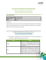 U2 Caso A4 Pdf TALLER DE PORTAFOLIOS PROFESIONAL UNIDAD 2