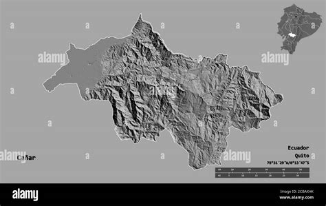 Shape Of Ca Ar Province Of Ecuador With Its Capital Isolated On Solid