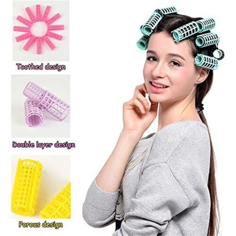 30 Pcs Plastic Hair Rollers Curlers 5 Sizes Hair Rollers 1 Count Pack