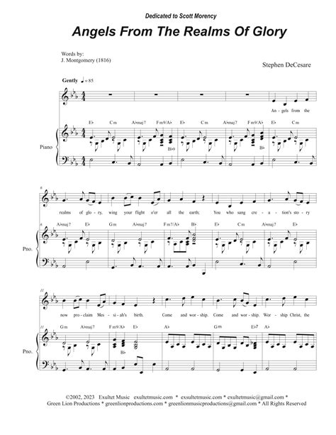 Angels From The Realms Of Glory Vocal Solo By Stephen DeCesare Sheet