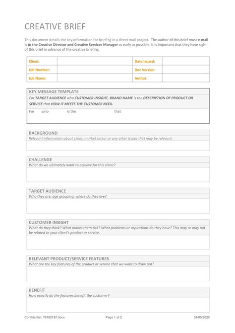 40 Creative Brief Templates And Examples Templatelab