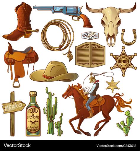 Wild West Elements Set Royalty Free Vector Image