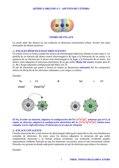 Tema Enlace E Hibridaci N Qu Mica Org Nica I Apuntes De C Tedra