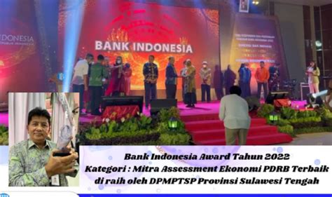 Dpmptsp Provinsi Sulawesi Tengah Meraih Penghargaan Mitra Assesment