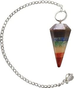 Multiagate Natural Seven Chakra Stone Pendulum Dowser Crystal For Reiki