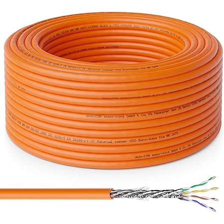 DeleyCON 10m CAT 7 Verlegekabel Kupfer Starr S FTP PIMF Netzwerkkabel