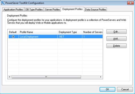 Managing Deployment Profiles PowerServer Toolkit User Guide