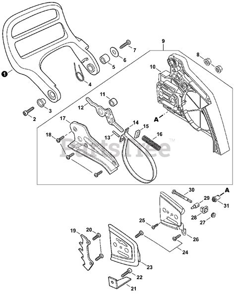 Echo Cs 370 Echo Chainsaw Sn C08911001001 C08911999999 Chain Brake Parts Lookup With