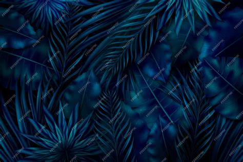 Free Vector Realistic Dark Tropical Leaves Background