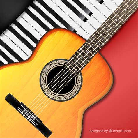 Music instruments background Vector | Free Download