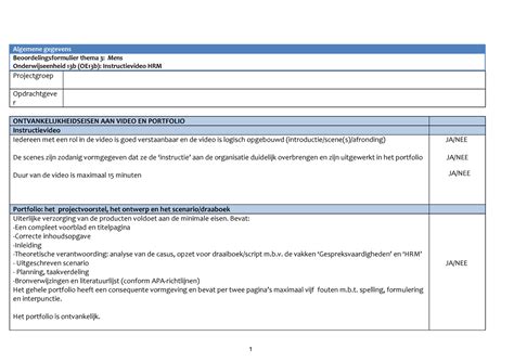 Oe B Beoordeling Hrm Instructievideo Algemene Gegevens