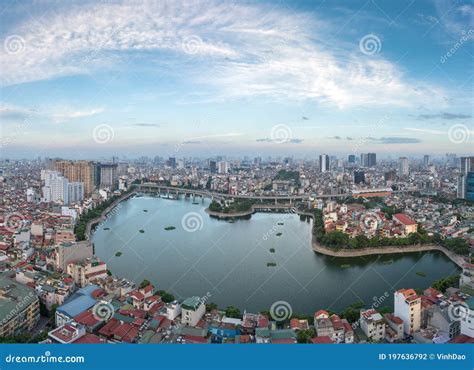 Aerial Skyline View Of Hanoi Hanoi Cityscape At Twilight At Thanh Cong