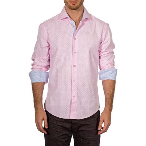 Archie Long Sleeve Button Up Shirt Pink Xs Bespoke Touch Of Modern