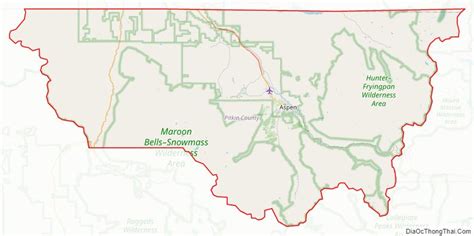 Map of Pitkin County, Colorado - Thong Thai Real