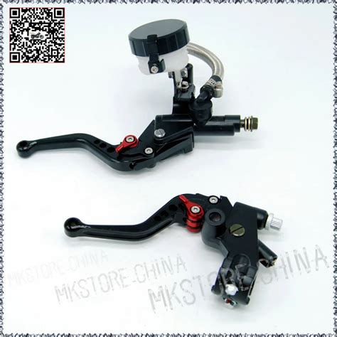 Universal Motorcycle Black Brake Clutch Levers Master Cylinder Set Kit