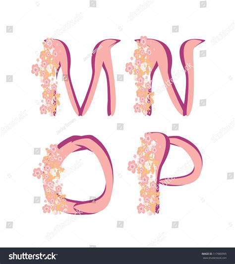 Vector Spring Alphabet Flowers Letters Mnop Stock Vector Royalty Free