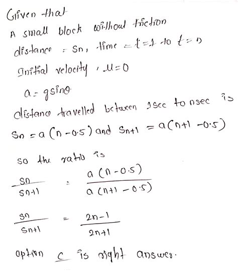 A Small Block Slides Without Friction Down An Inclined Plane Starting