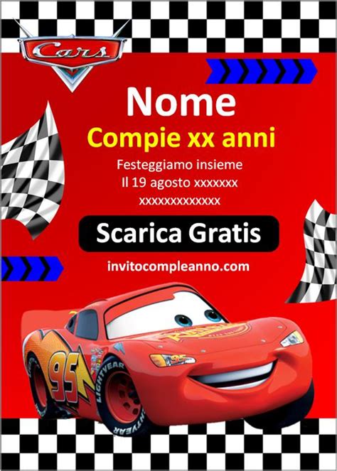 Inviti Di Compleanno Cars Invito Compleanno