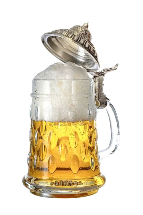 Traditional Bavarian German Glass Beer Mug With Clipping Path Stock Image Image Of Clipping