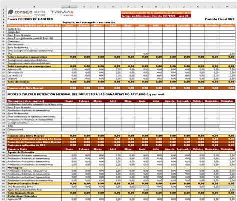 Ganancias Empleados Planilla De Cálculo De Retenciones Rg Afip 4003 Actualizada Mayo 2023