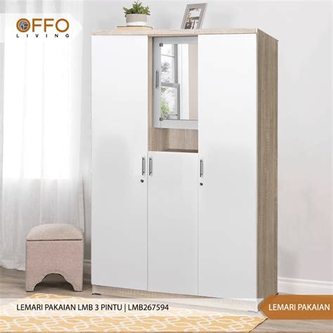 Jual Offo Living Lemari Pakaian Lemari Baju 3 Pintu LMB267594