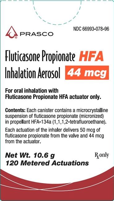 Rx Item Fluticasone Prop Gen Flovent HFA 110Mcg Inh 12Gm By Prasco Gen