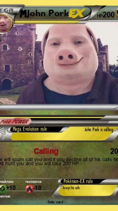 John Pork As A Pokémon Card Johnpork Youtube