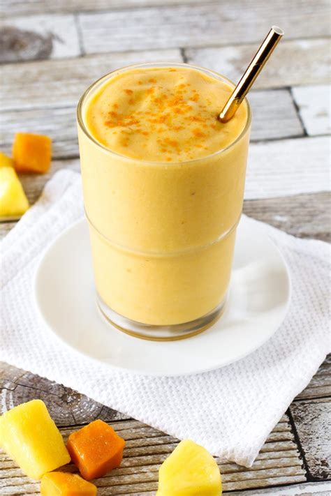 Dairy Free Golden Turmeric Smoothie Recipe Turmeric Smoothie Healthy Smoothies Smoothies