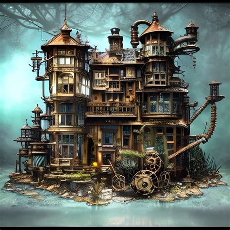 steampunk house ai generated artwork nightcafe creator