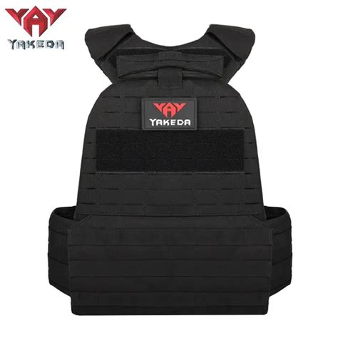 Yakeda Adustable Black Chaleco Tactico Plate Carrier Swat Police