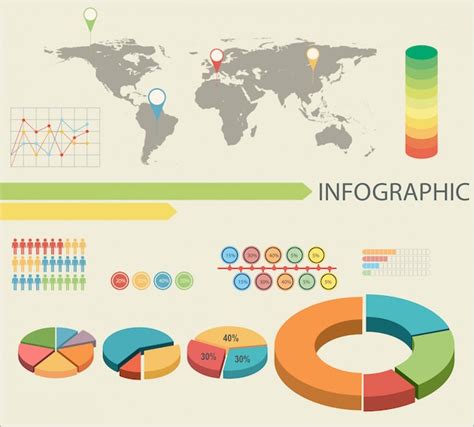 파이 그래프가있는 인포 그래픽 프리미엄 벡터