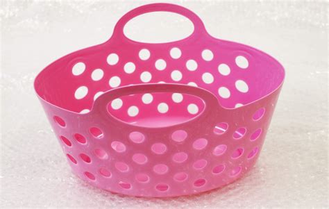 Plastic Baskets with Dual Handle Storage Baskets – Baby Pink | Hangersrus