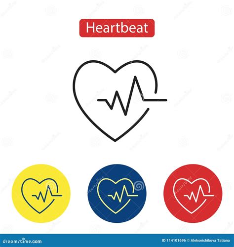 Cardiogram Icon Heart Icon With Sign Heartbeat Stock Vector