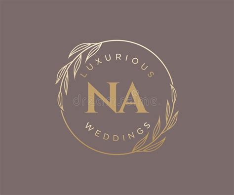 NA Initials Letter Wedding Monogram Logos Template Hand Drawn Modern