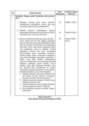 Tugas Tutorial 1 Strategi Pembelajaran DI SD 2 TUGAS TUTORIAL 1