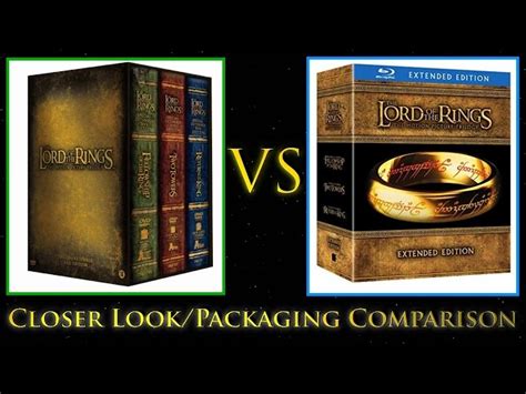 Closer Look Lord Of The Rings Extended Trilogy DVD Vs Blu