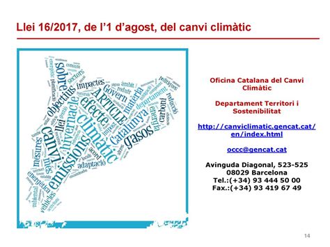 Llei 16 2017 de l1 dagost del Canvi Climàtic ppt descargar