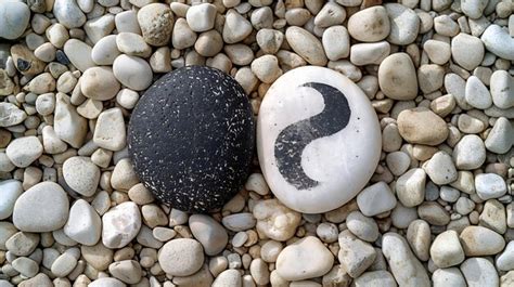 The Yin And Yang Symbol Balance Good And Evil Stone Garden For