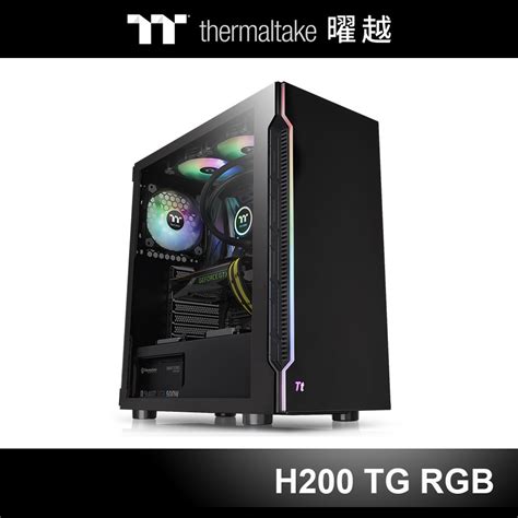 曜越 H200 Tg Rgb Atx 強化玻璃 直立式 機殼 Ca 1m3 00m1wn 00 蝦皮購物