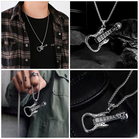 Ouvre Bouteille De Bi Re Collier Pendentif Pour Gar Ons Guitare Ebay