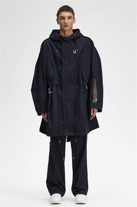 Printed Patch Parka Black Raf Simons Polo Shirts Sweatshirts