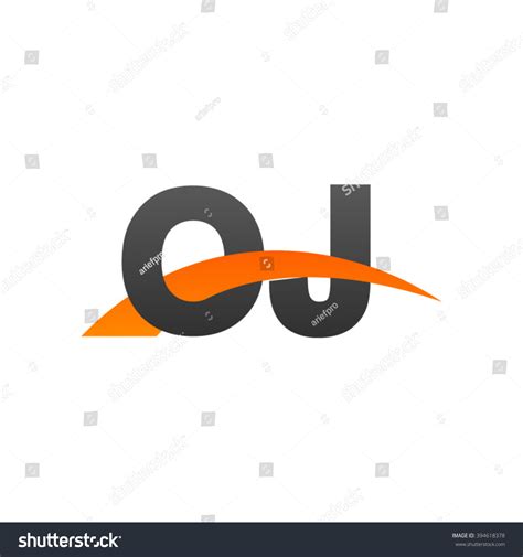 OJ Initial Overlapping Swoosh Letter Logo Black Royalty Free Stock