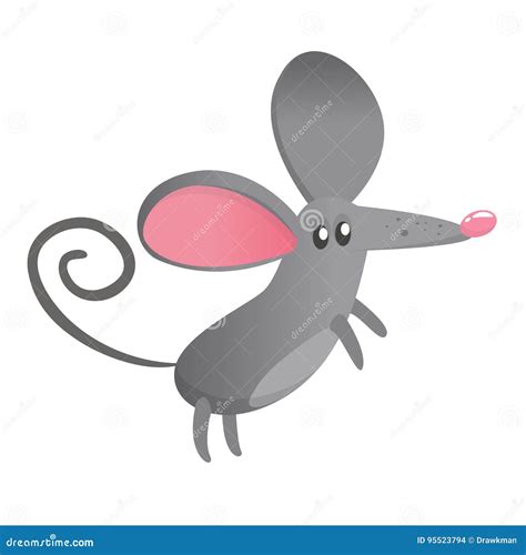 Cute Cartoon Mouse Vector Illustration Of Mouse Isolated Stock Vector