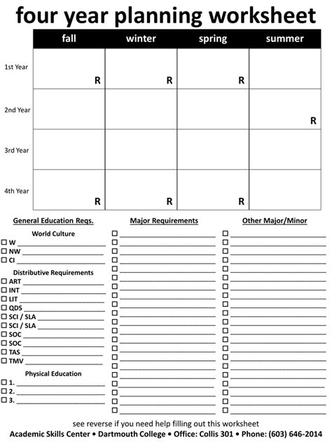 4-Year Planner - Dartmouth College