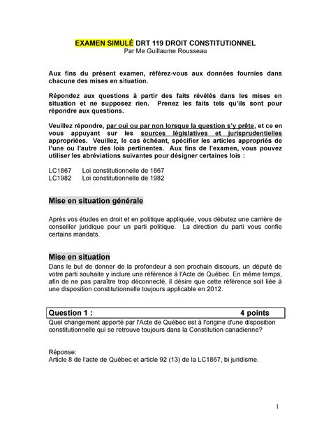 Examen Simul Drt Examen Simul Drt Droit Constitutionnel Par