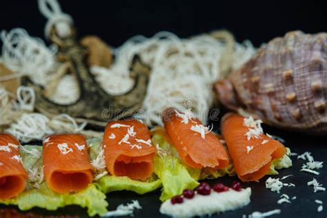 Smoked Norwegian Salmon Stock Photo Image Of Delicious 207250246