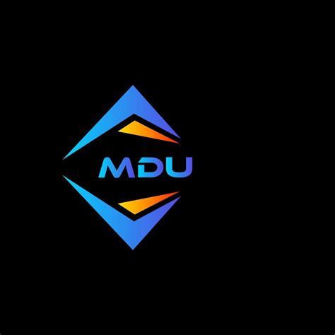 MDU abstract technology logo design on Black background. MDU creative initials letter logo ...