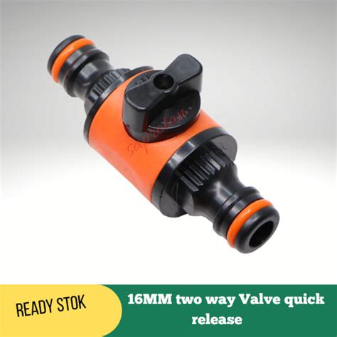 Jual 16mm Two Way Valve Quick Release Keran Kran Selang Irigasi